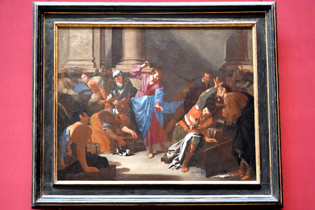 Bernardo Cavallino (1640–1650), Vertreibung der Wechsler aus dem Tempel, London, National Gallery, Saal 32, um 1645–1650, Bild 1/2