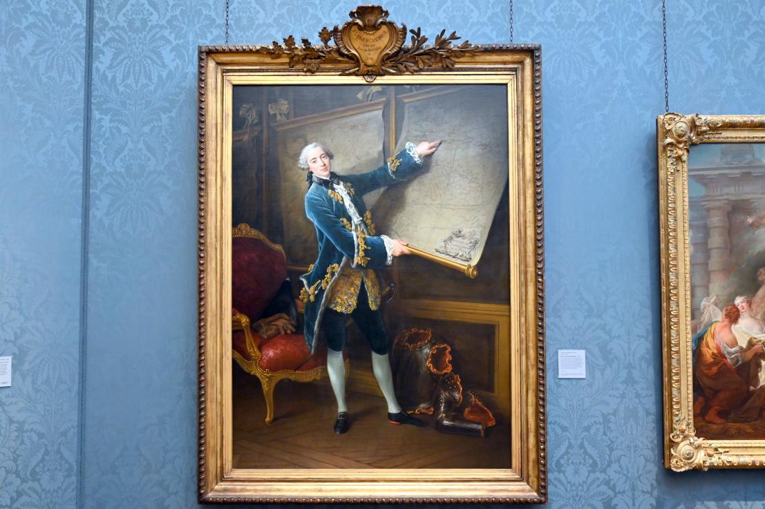 François-Hubert Drouais (1737–1763), Porträt des Comte de Vaudreuil, London, National Gallery, Saal 33, 1758, Bild 1/2