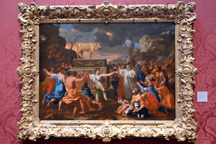 Nicolas Poussin (1624–1663), Tanz um das Goldene Kalb, London, National Gallery, Saal 31, 1633–1634, Bild 1/2