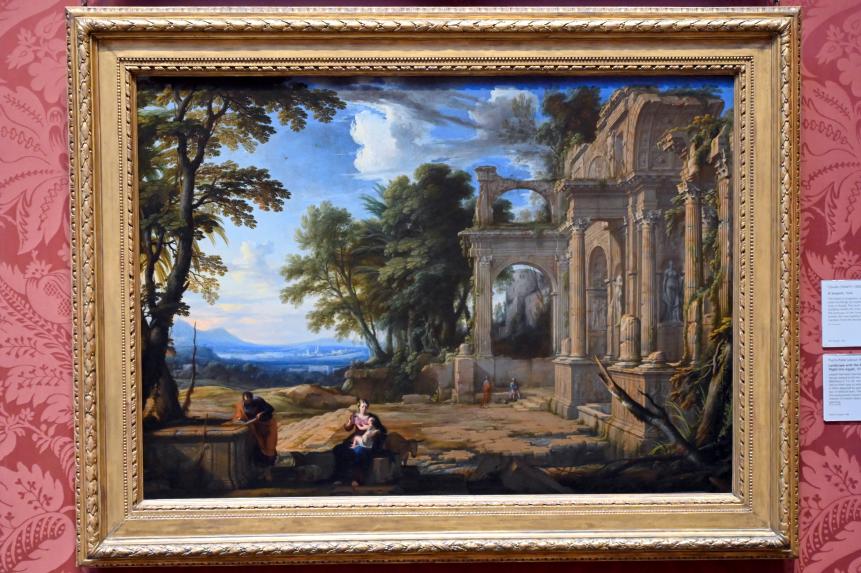 Pierre Patel (1646–1652), Ruhe auf der Flucht nach Ägypten, London, National Gallery, Saal 31, 1652, Bild 1/2