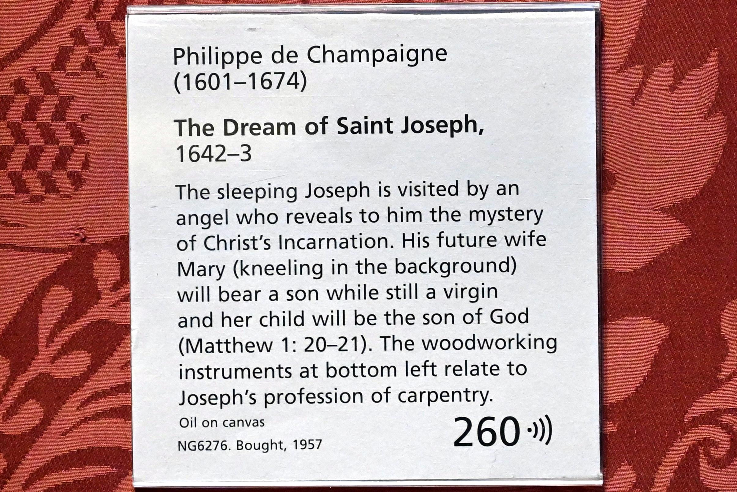 Philippe de Champaigne (1629–1668), Der Traum Josephs, London, National Gallery, Saal 31, 1642–1643, Bild 2/2