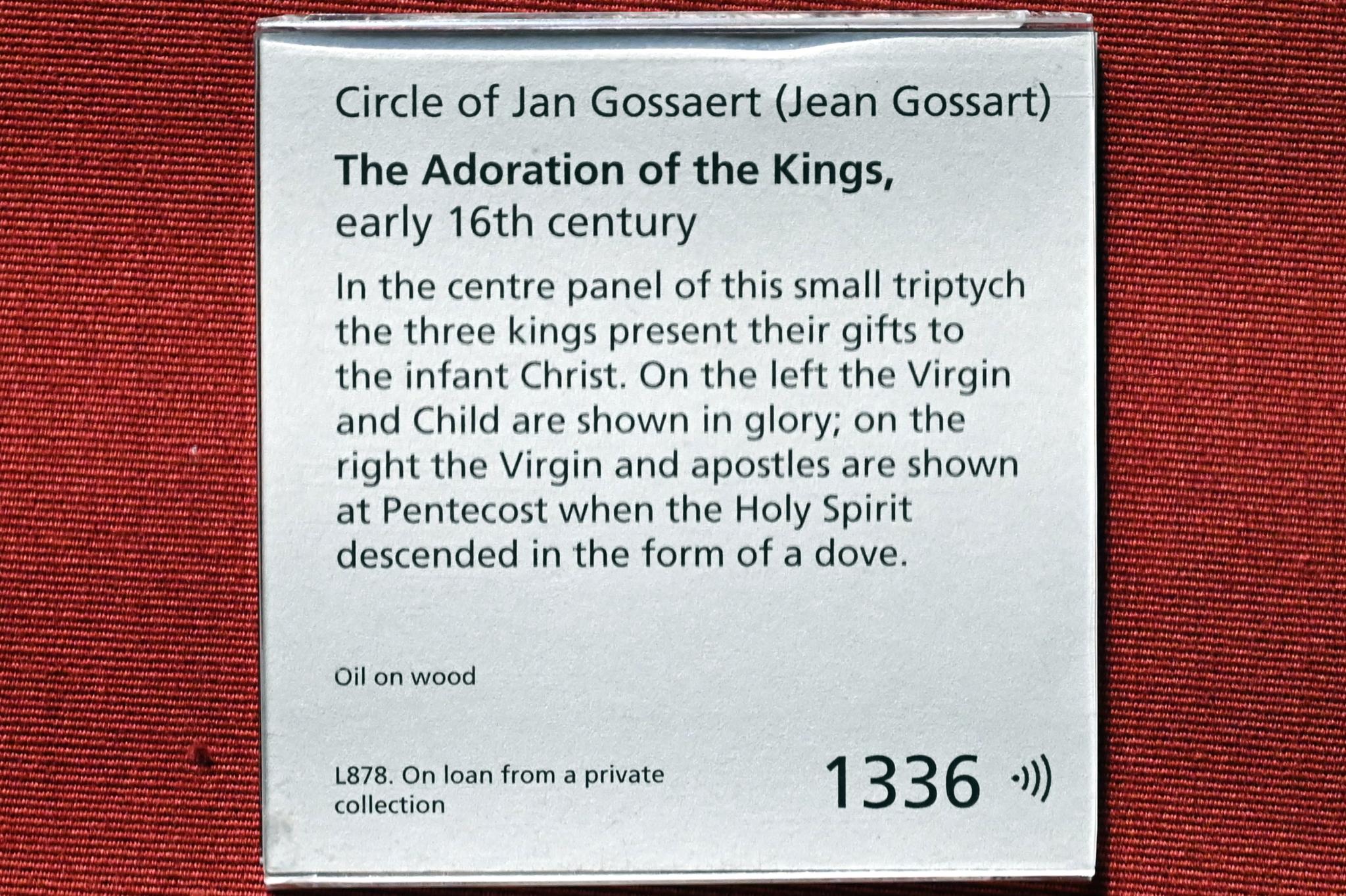 Jan Gossaert (Mabuse) (Umkreis) (1505–1532), Anbetung der Könige, London, National Gallery, Saal 14, Beginn 16. Jhd., Bild 2/2
