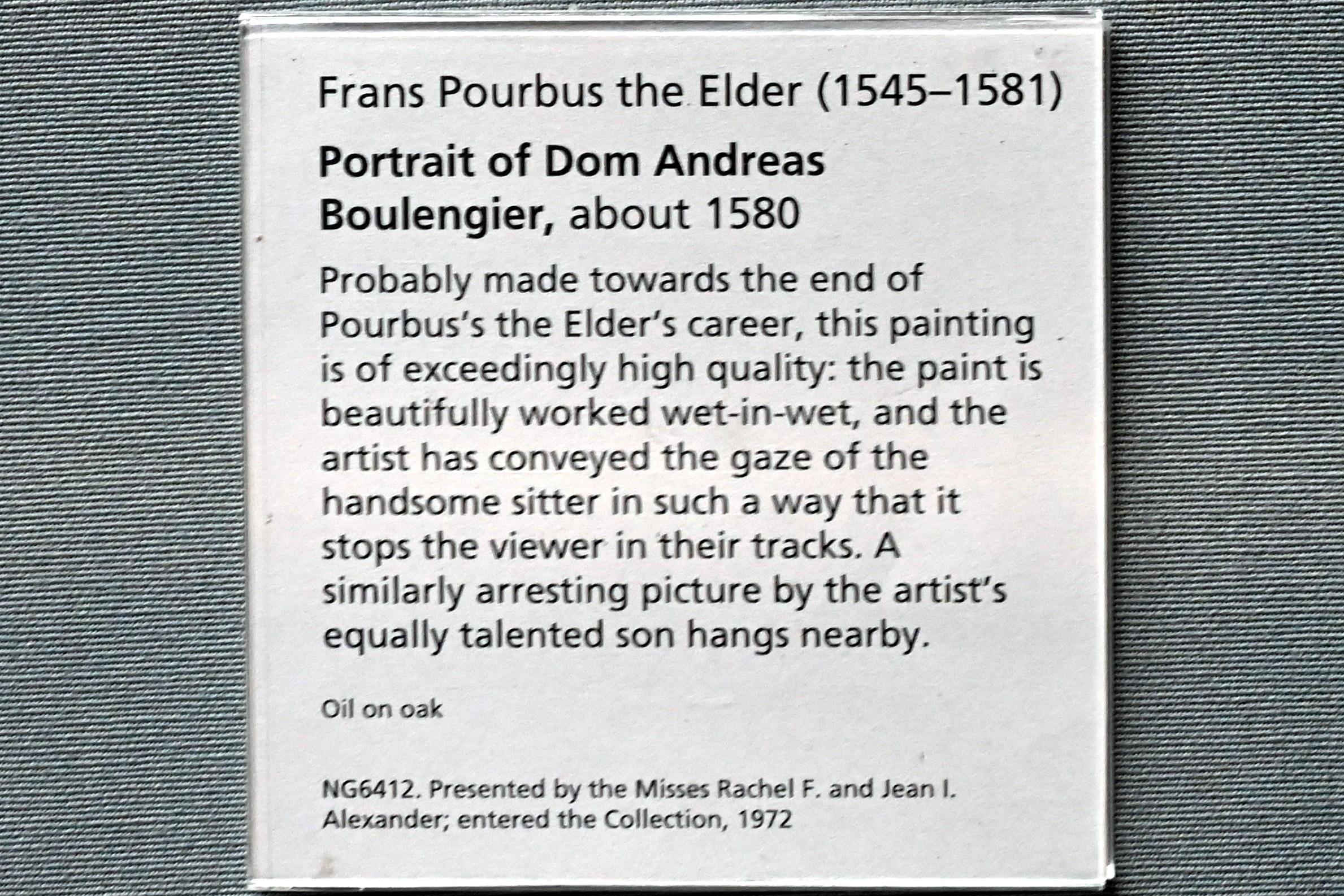 Frans Pourbus der Ältere (1564–1580), Porträt des Pater Andreas Boulengier, London, National Gallery, Saal 20, um 1580, Bild 2/2