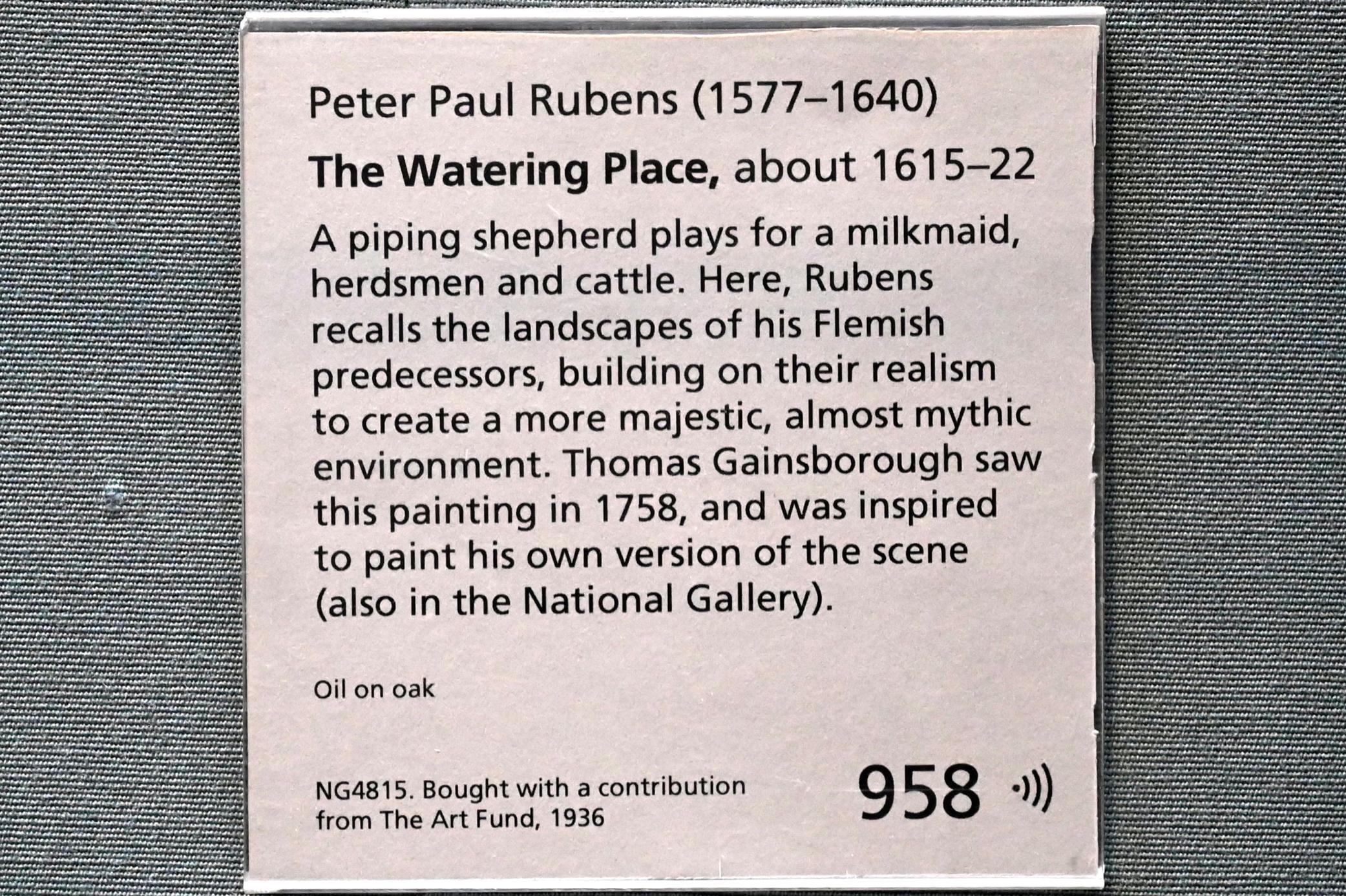 Peter Paul Rubens (1598–1650), Die Wasserstelle, London, National Gallery, Saal 20, um 1615–1622, Bild 2/2