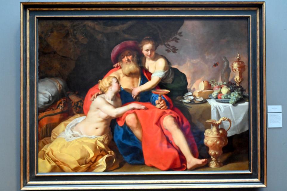 Abraham Bloemaert (1592–1637), Lot und seine Töchter, London, National Gallery, Saal 24, 1624, Bild 1/2