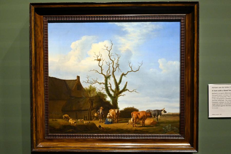 Adriaen van de Velde (1658–1668), Bauernhof mit totem Baum, London, National Gallery, Saal 26, 1658