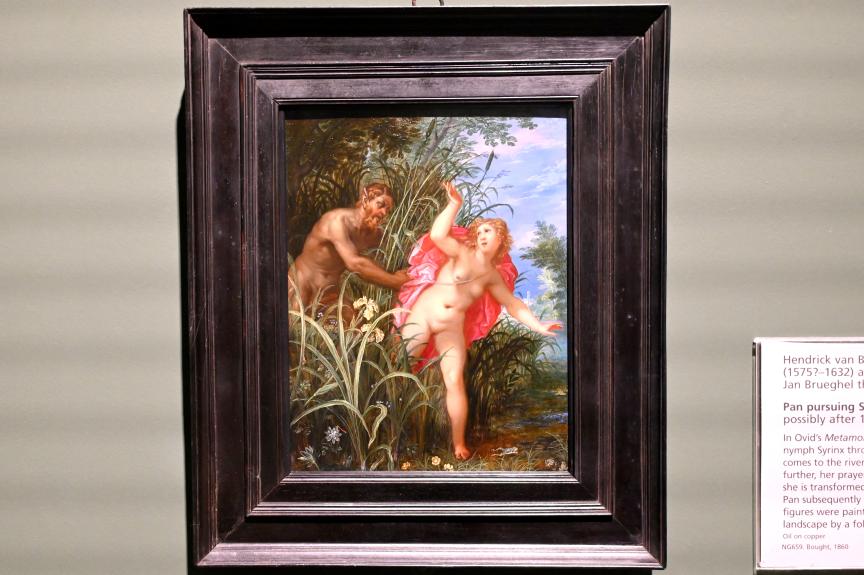 Hendrik van Balen der Ältere (1600–1628), Pan und Syrinx, London, National Gallery, Saal 26, nach 1615, Bild 1/2