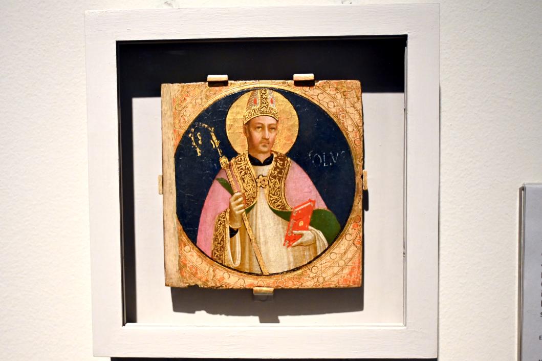 Fra Angelico (Guido di Pietro) (1421–1447), Heiliger Romulus, Fiesole, Dominikanerkloster San Domenico, jetzt London, National Gallery, Saal 51a, um 1423–1424, Bild 2/3