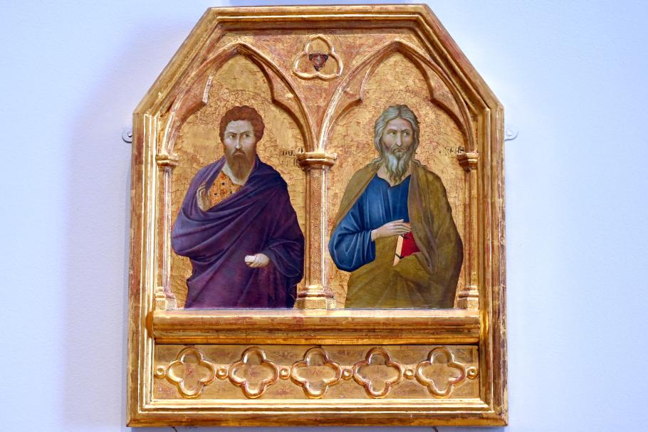 Ugolino di Nerio (1305–1332), Die heiligen Bartholomäus und Andreas, Florenz, Franziskanerkirche Santa Croce, jetzt London, National Gallery, Saal 52, um 1324–1325