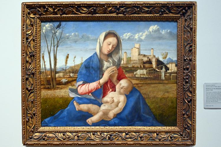 Giovanni Bellini (1452–1515), Madonna auf der Wiese, London, National Gallery, Saal 55, um 1500