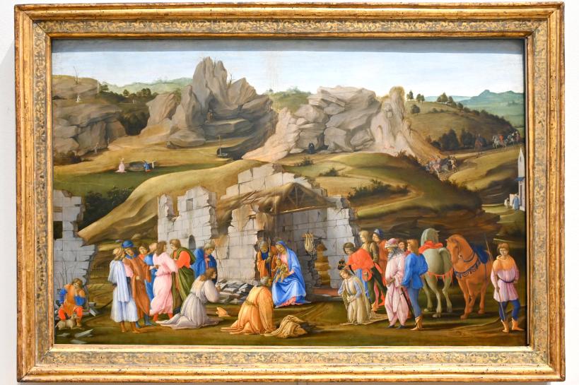 Filippino Lippi (1473–1500), Anbetung der Könige, London, National Gallery, Saal 58, um 1480, Bild 1/2
