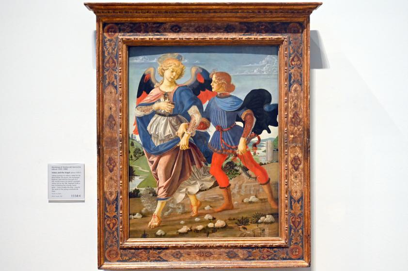 Andrea del Verrocchio (Werkstatt) (1472–1475), Tobias mit dem Engel, London, National Gallery, Saal 59, um 1470–1475, Bild 1/2