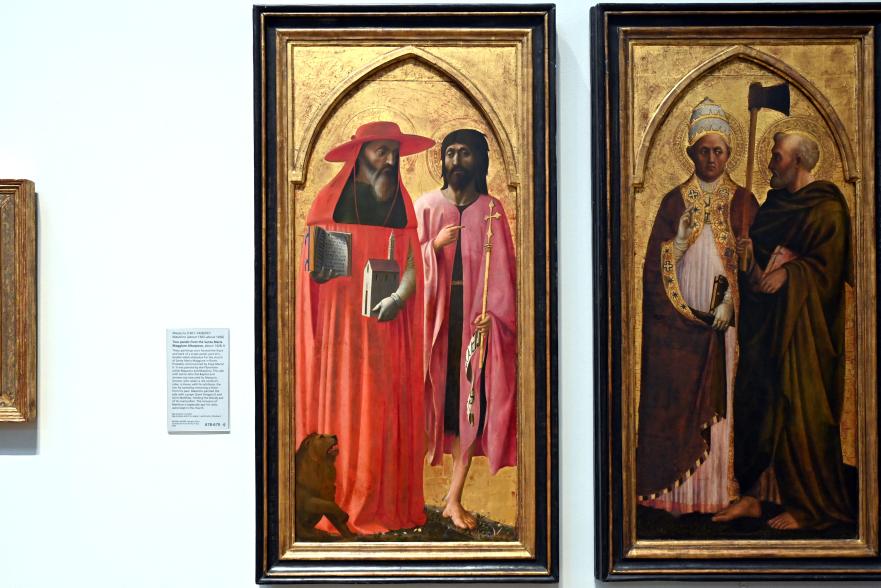 Masaccio (1426–1428), Altarbild, Rom, Santa Maria Maggiore, jetzt London, National Gallery, Saal 60, um 1428–1429, Bild 1/2