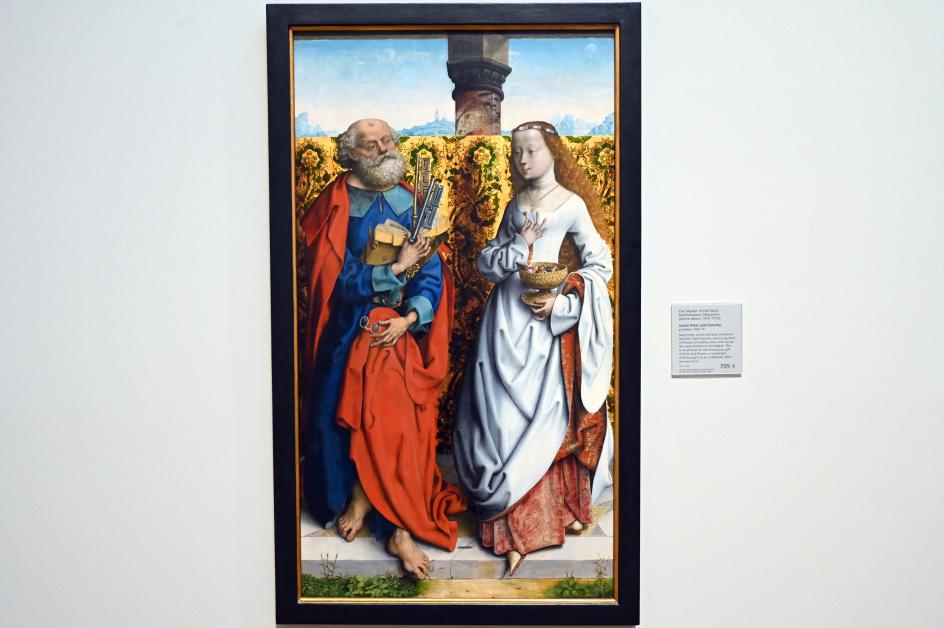 Meister des Bartholomäusaltars (1477–1507), Die heiligen Petrus und Dorothea, London, National Gallery, Saal 62, um 1505–1510