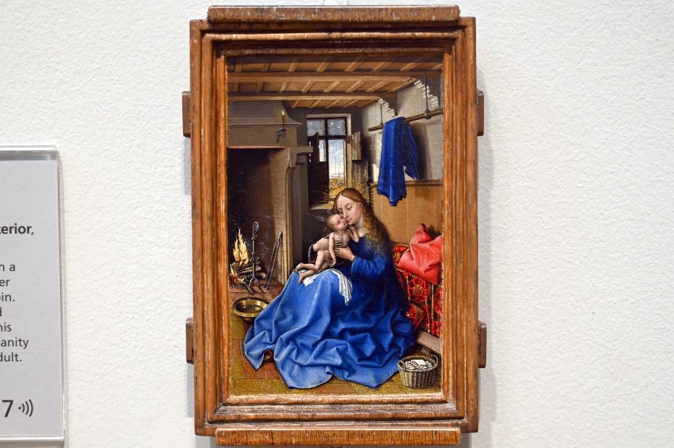 Robert Campin (Werkstatt) (1431–1432), Maria mit Kind in einem Zimmer, London, National Gallery, Saal 63, vor 1432, Bild 1/2
