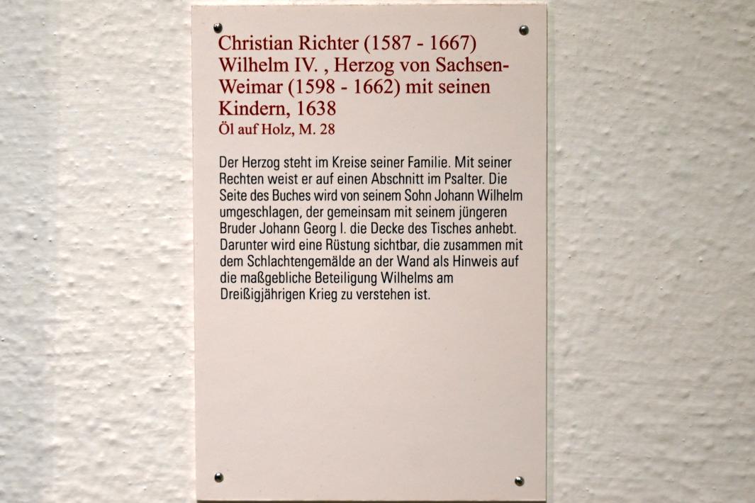 Christian Richter (1634–1640), Wilhelm IV., Herzog von Sachsen-Weimar (1598-1662) mit seinen Kindern, Coburg, Kunstsammlungen der Veste Coburg, Altdeutsche Malerei, 1638, Bild 2/2