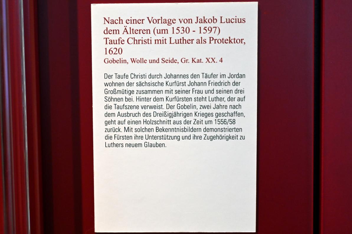 Taufe Christi mit Luther als Protektor, Coburg, Kunstsammlungen der Veste Coburg, Altdeutsche Malerei, 1620, Bild 2/2