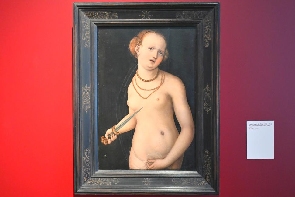 Lucas Cranach der Ältere (1502–1550), Der Selbstmord der Lucretia, Coburg, Kunstsammlungen der Veste Coburg, Altdeutsche Malerei, nach 1537