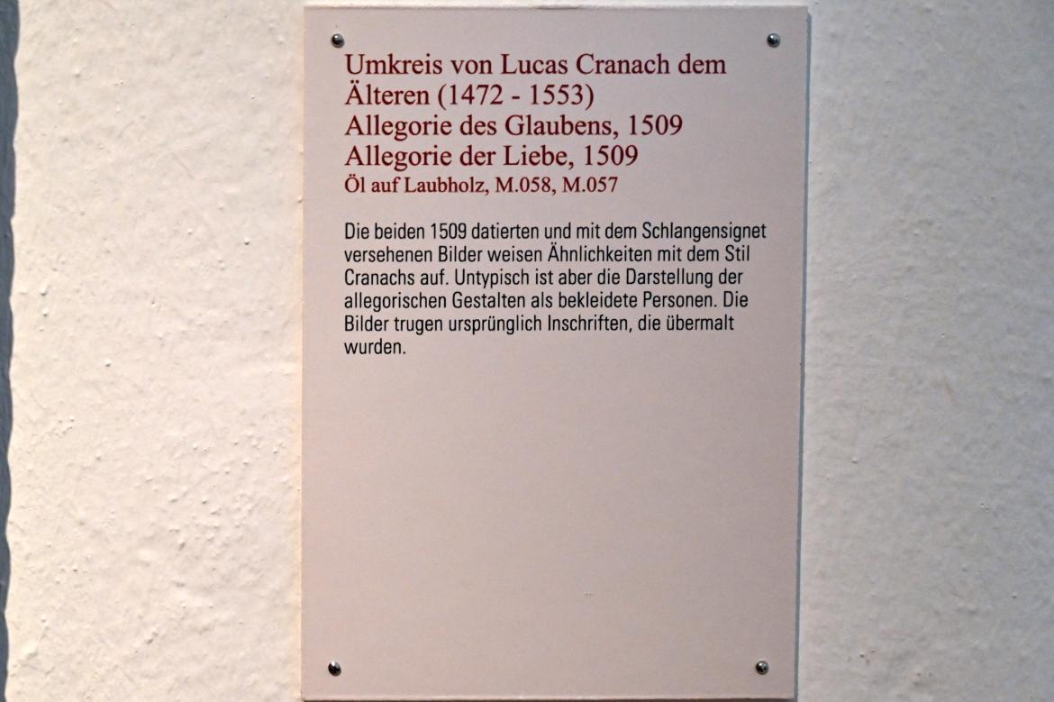 Lucas Cranach der Ältere (Umkreis) (1509–1553), Allegorie der Liebe, Coburg, Kunstsammlungen der Veste Coburg, Altdeutsche Malerei, 1509, Bild 2/2
