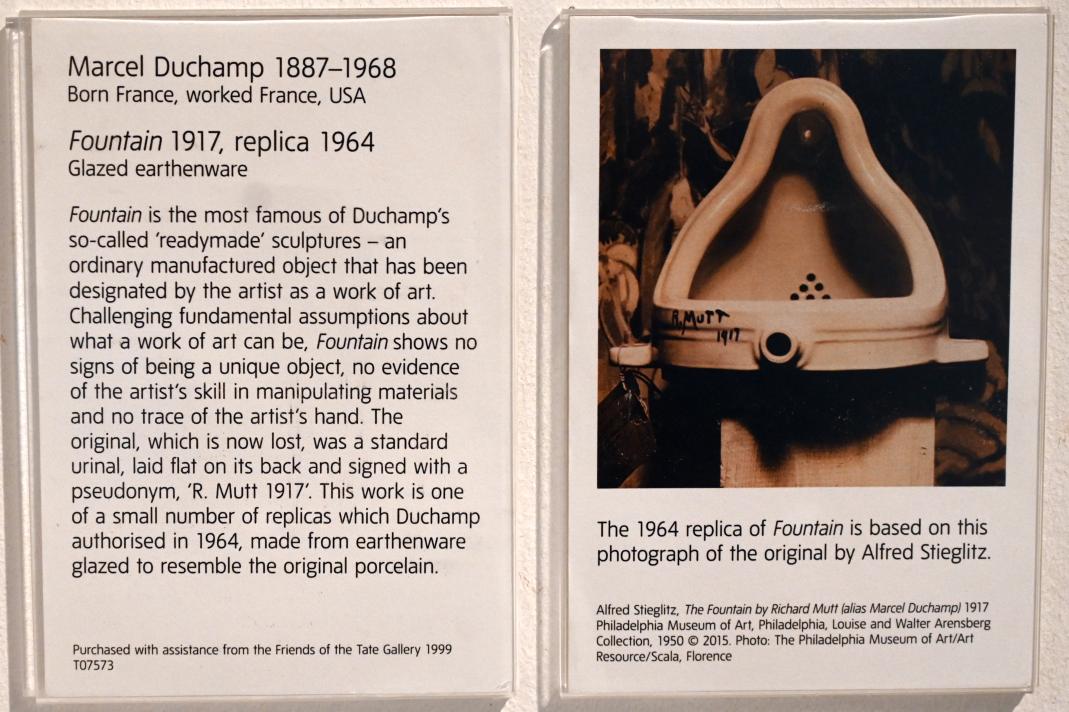 Marcel Duchamp (1911–1964), Brunnen, London, Tate Gallery of Modern Art (Tate Modern), Materials and Objects 4, 1917, Bild 4/4