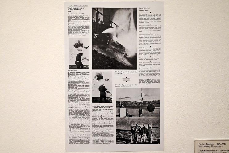 Gustav Metzger (1960–2016), Four manifestoes by Gustav Metzger, London, Tate Gallery of Modern Art (Tate Modern), Artist and Society 7, 1964