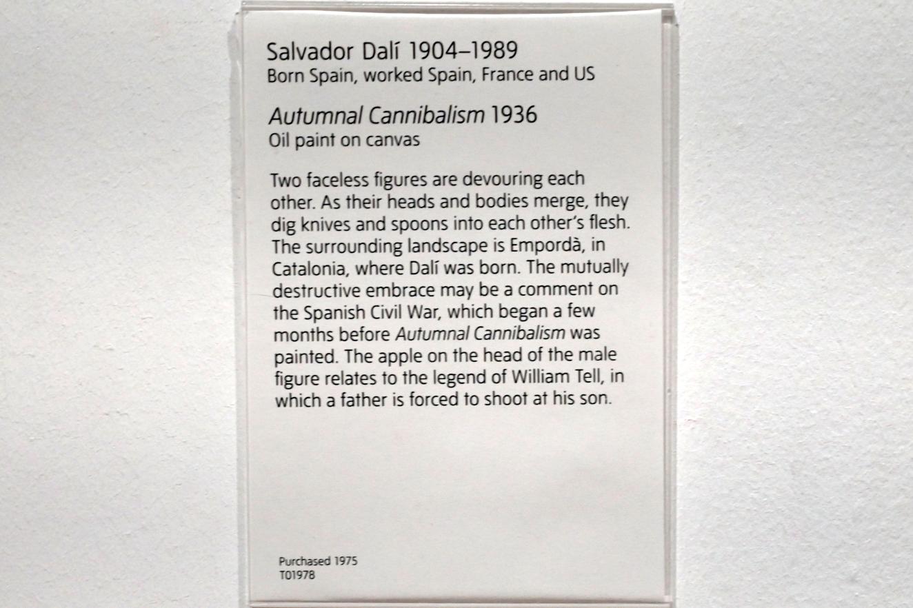 Salvador Dalí (1924–1965), Herbstlicher Kannibalismus, London, Tate Gallery of Modern Art (Tate Modern), In the Studio 4, 1936, Bild 2/2
