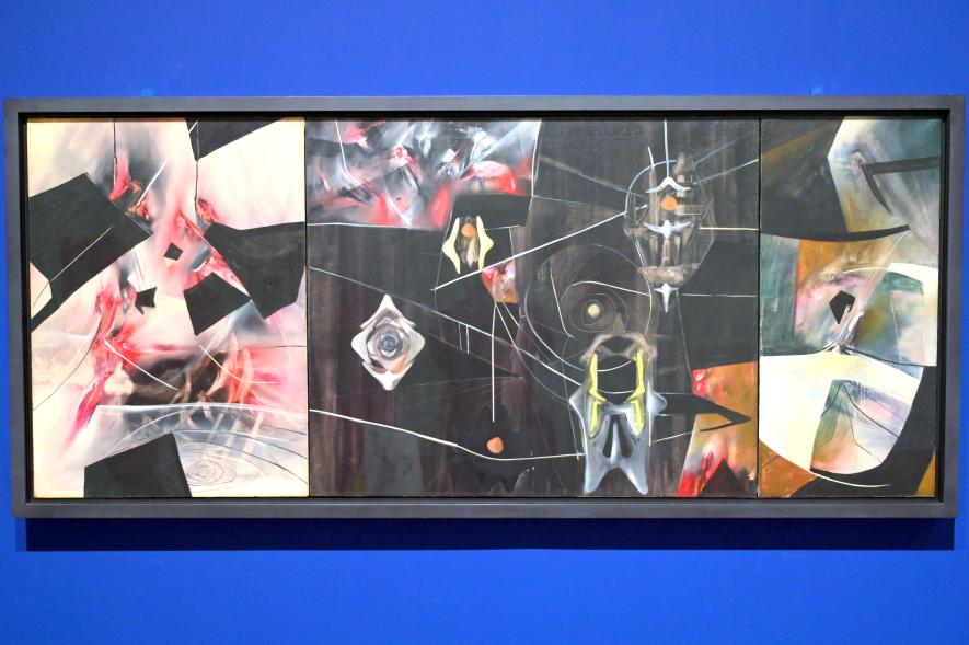 Roberto Antonio Sebastián Matta (1939–1970), Dunkle Tugend, London, Tate Modern, Ausstellung "Surrealism Beyond Borders" vom 24.02.-29.08.2022, Saal 11, 1943