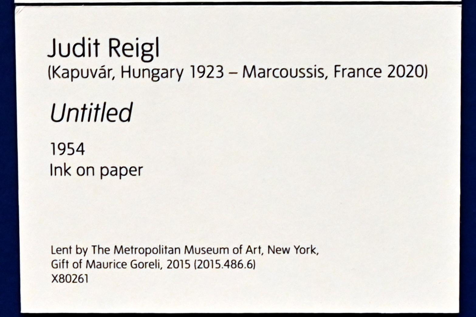 Judit Reigl (1954–1967), Ohne Titel, London, Tate Modern, Ausstellung "Surrealism Beyond Borders" vom 24.02.-29.08.2022, Saal 11, 1954, Bild 2/2