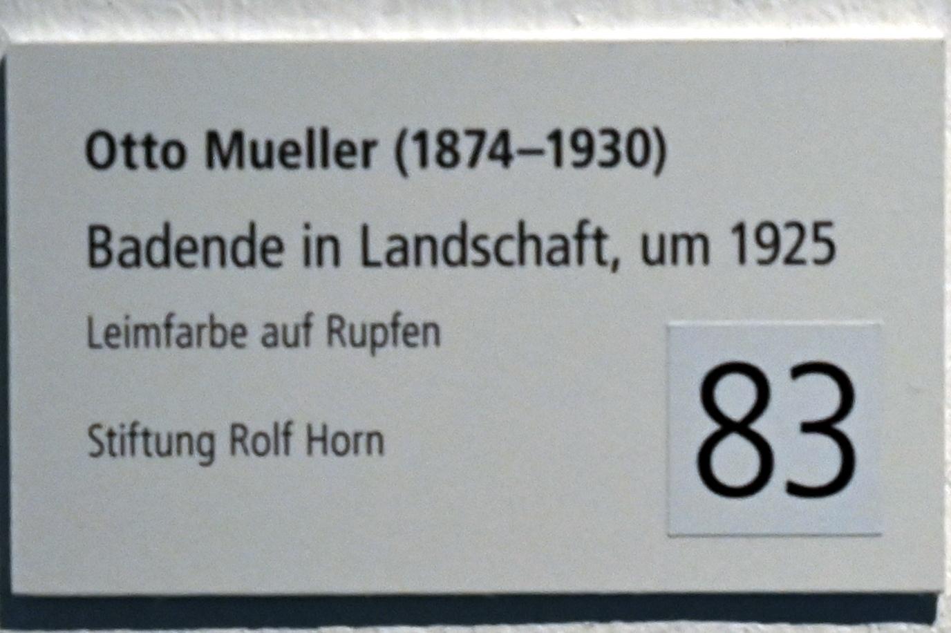 Otto Mueller (1914–1928), Badende in Landschaft, Schleswig, Landesmuseum für Kunst und Kulturgeschichte, Sammlung Rolf Horn, um 1925, Bild 2/2