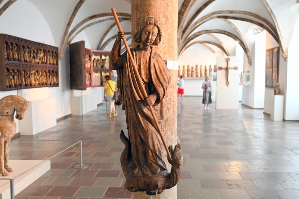 Bertram von Minden (Umkreis) (1380–1414), Hl. Michael, Esgrus, St.-Marien-Kirche, jetzt Schleswig, Landesmuseum für Kunst und Kulturgeschichte, Saal 1, 1. Hälfte 15. Jhd.