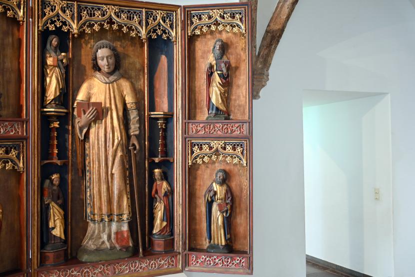 Altaraufsatz, Døstrup Sogn, Feldsteinkirche St. Laurentius, jetzt Schleswig, Landesmuseum für Kunst und Kulturgeschichte, Saal 1, 1499, Bild 3/4