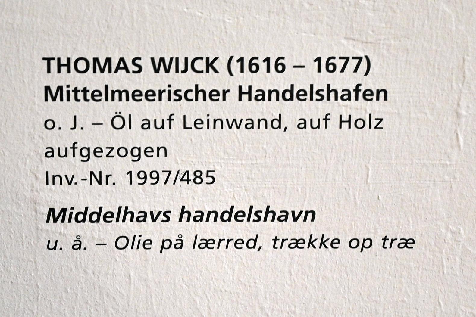 Thomas Wyck (Wijck) (1647–1665), Mittelmeerischer Handelshafen, Schleswig, Landesmuseum für Kunst und Kulturgeschichte, Saal 23, Undatiert, Bild 2/2