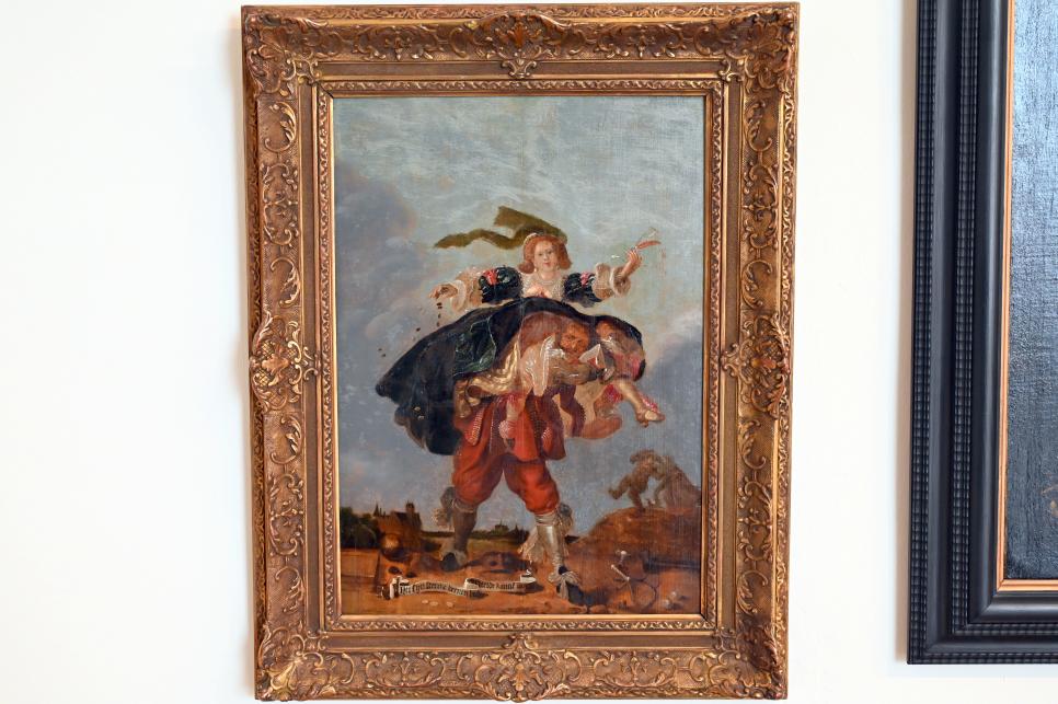 Adriaen Pietersz. van de Venne (1614–1650), Allegorie auf Reichtum und Sinnlichkeit, Schleswig, Landesmuseum für Kunst und Kulturgeschichte, Saal 23, um 1620–1630