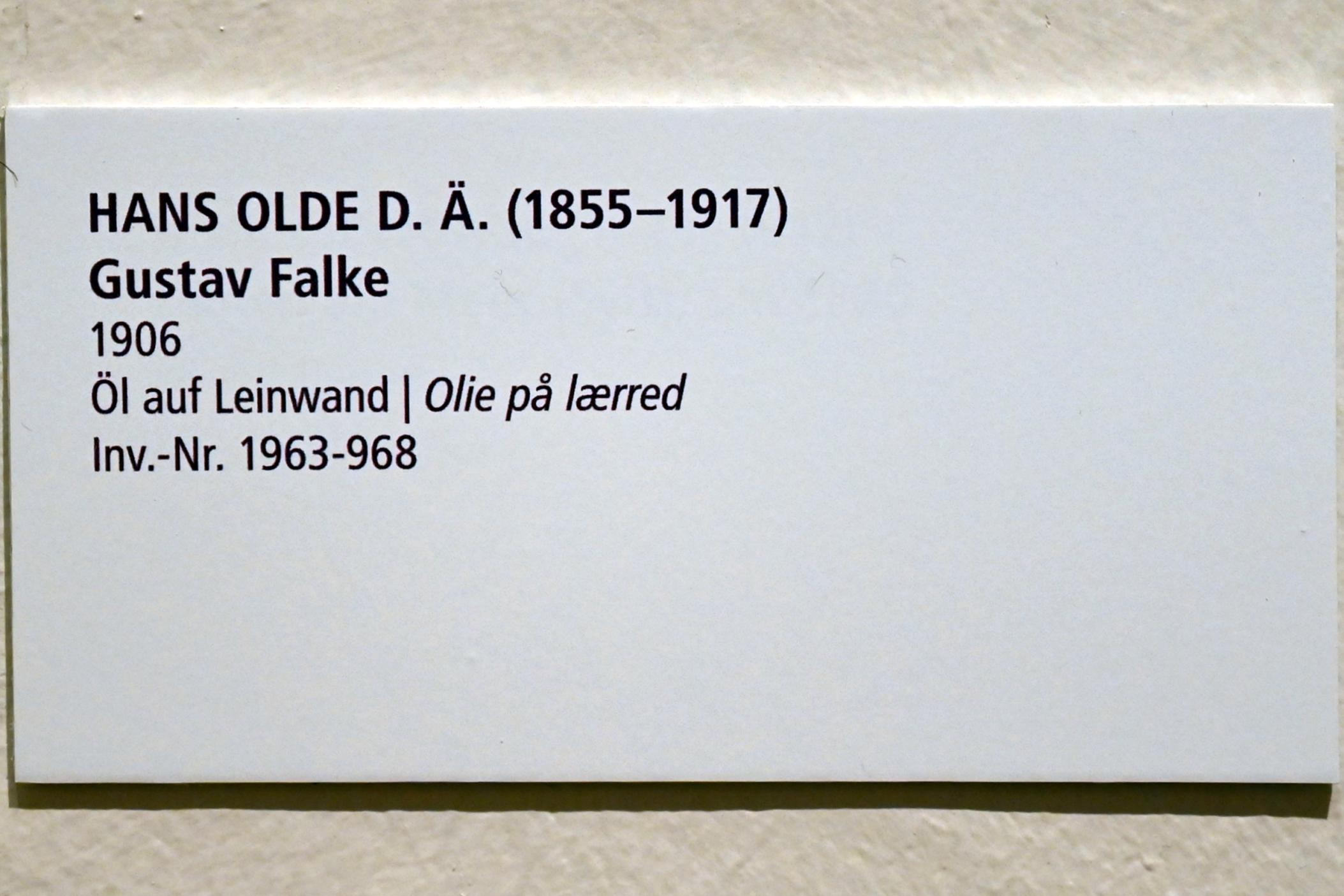 Hans Olde (1882–1916), Gustav Falke, Schleswig, Landesmuseum für Kunst und Kulturgeschichte, Saal 45, 1906, Bild 2/2