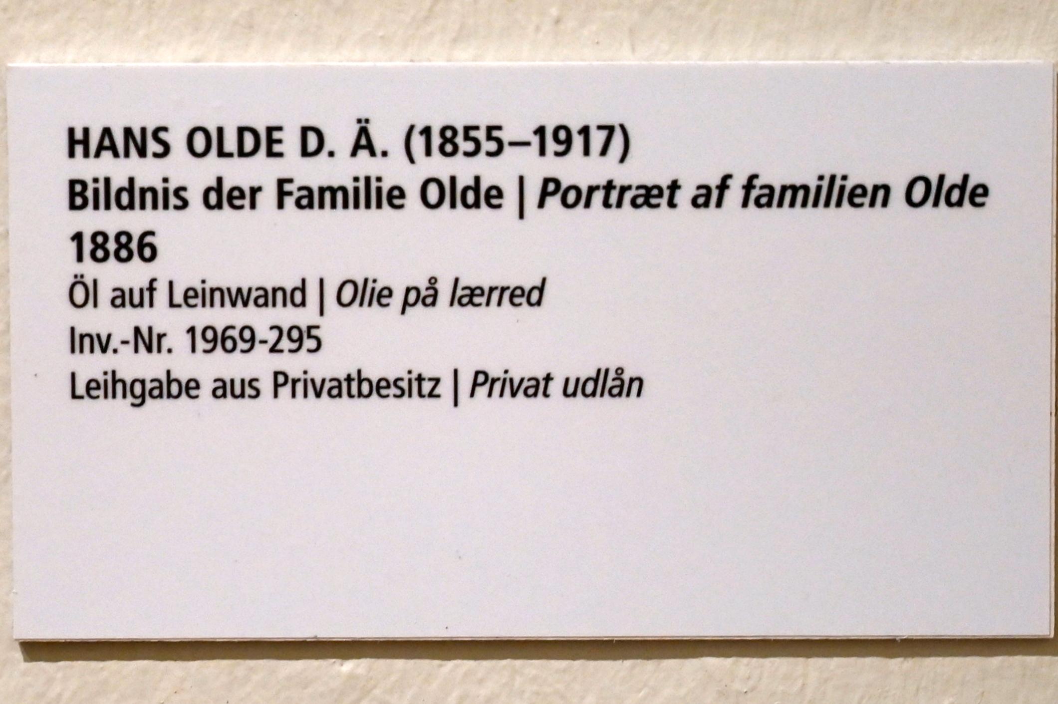 Hans Olde (1882–1916), Bildnis der Familie Olde, Schleswig, Landesmuseum für Kunst und Kulturgeschichte, Saal 45, 1886, Bild 2/2