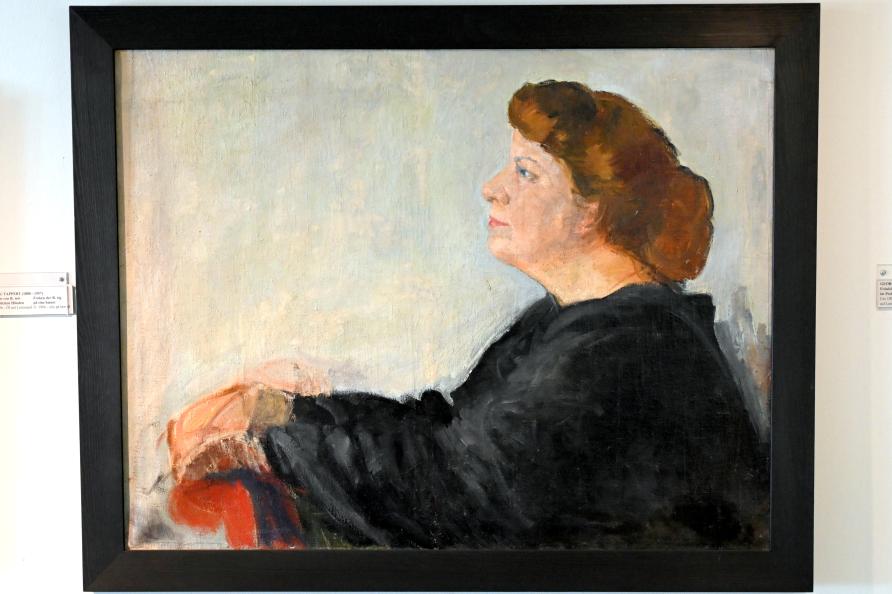 Georg Tappert (1904–1919), Fräulein von R. mit aufgestützten Händen, Schleswig, Landesmuseum für Kunst und Kulturgeschichte, Jugendstil, um 1906