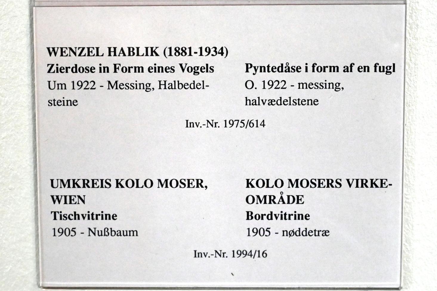 Wenzel August Hablik (1905–1925), Zierdose in Form eines Vogels, Schleswig, Landesmuseum für Kunst und Kulturgeschichte, Jugendstil, um 1922, Bild 4/4