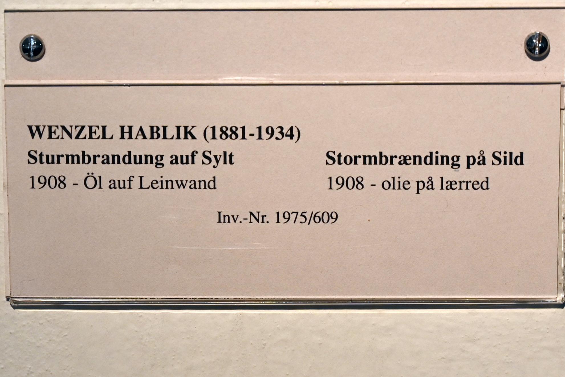 Wenzel August Hablik (1905–1925), Sturmbrandung auf Sylt, Schleswig, Landesmuseum für Kunst und Kulturgeschichte, Jugendstil, 1908, Bild 2/2