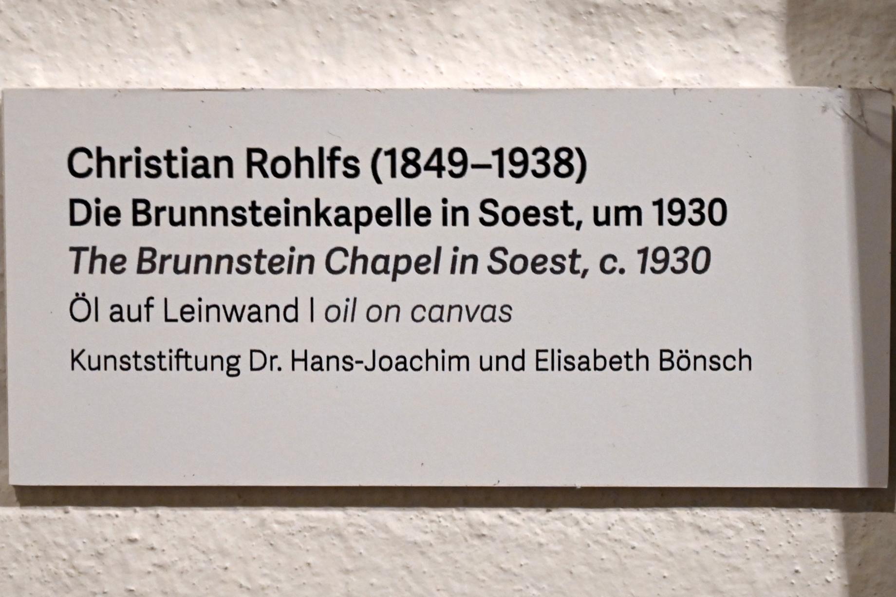 Christian Rohlfs (1874–1930), Die Brunnsteinkapelle in Soest, Schleswig, Landesmuseum für Kunst und Kulturgeschichte, Kunst im 20. Jh., um 1930, Bild 2/2
