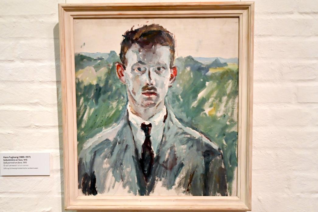 Hans Fuglsang (1913–1916), Selbstbildnis en face, Schleswig, Landesmuseum für Kunst und Kulturgeschichte, Kunst im 20. Jh., 1915