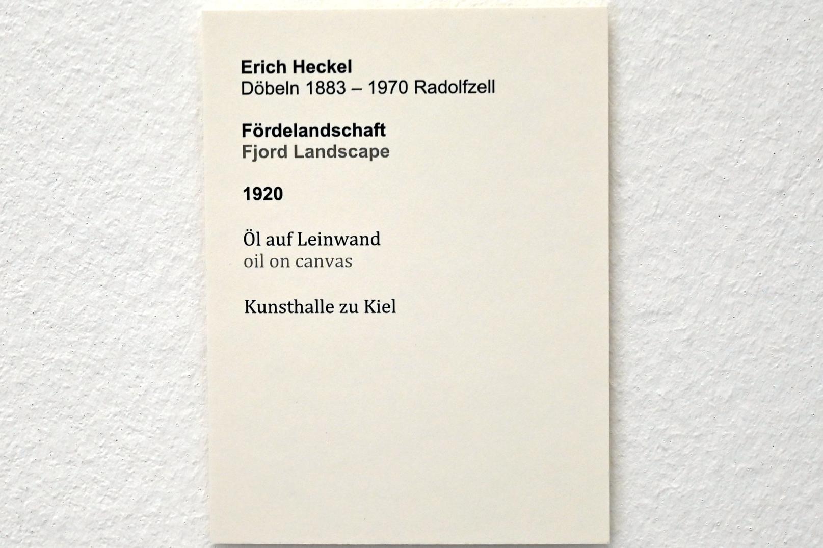 Erich Heckel (1906–1958), Fördelandschaft, Kiel, Kunsthalle, Doppelseitige Gemälde, 1920, Bild 2/2