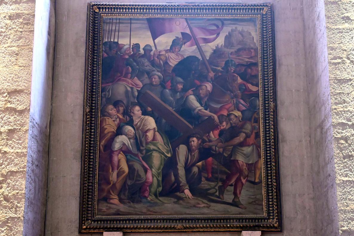 Dono Doni (Adone Doni) (1561–1575), Christus fällt unter dem Kreuz, Gubbio, Kathedrale Santi Mariano e Giacomo, um 1564, Bild 1/2