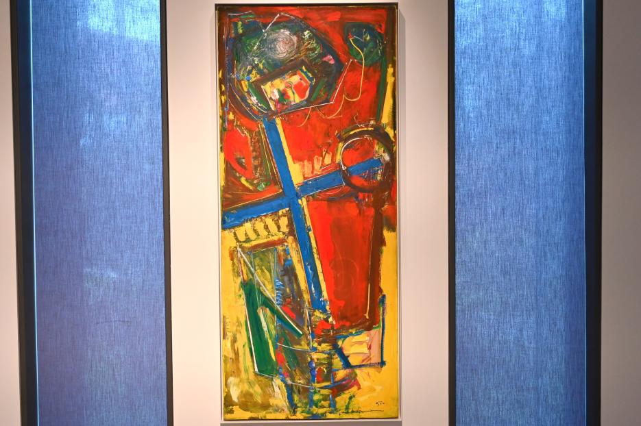 Hans Hofmann (1939–1965), The Cross, Neumarkt in der Oberpfalz, Museum Lothar Fischer, Ausstellung "Hans Hofmann. Chimbote 1950 - Farben für die neue Stadt" vom 23.10.2022-29.01.2023, 1950, Bild 1/2