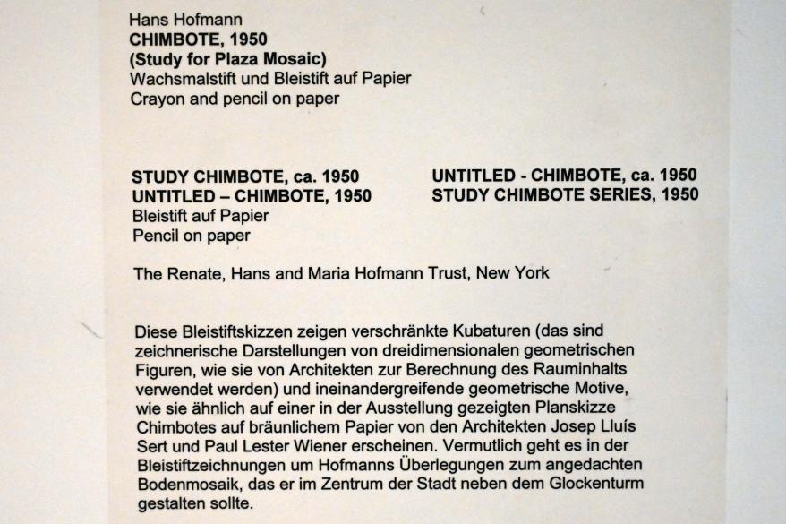 Hans Hofmann (1939–1965), Study Chimbote Series, Neumarkt in der Oberpfalz, Museum Lothar Fischer, Ausstellung "Hans Hofmann. Chimbote 1950 - Farben für die neue Stadt" vom 23.10.2022-29.01.2023, 1950, Bild 2/2