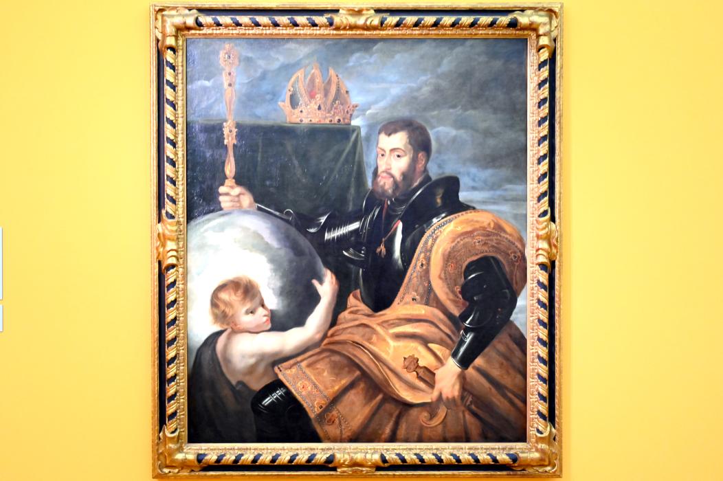 Peter Paul Rubens (1598–1650), Allegorie auf Kaiser Karl V. als Weltenherrscher, Salzburg, Salzburger Residenz, Residenzgalerie, 1604