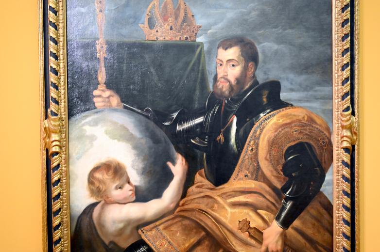 Peter Paul Rubens (1598–1640), Allegorie auf Kaiser Karl V. als Weltenherrscher, Salzburg, Salzburger Residenz, Residenzgalerie, 1604, Bild 2/4