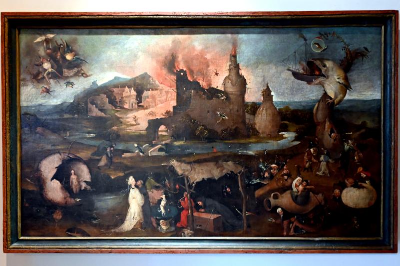 Hieronymus Bosch (Nachfolger) (1505–1540), Die Versuchung des hl. Antonius, Salzburg, Dommuseum Salzburg, um 1500–1510, Bild 1/3