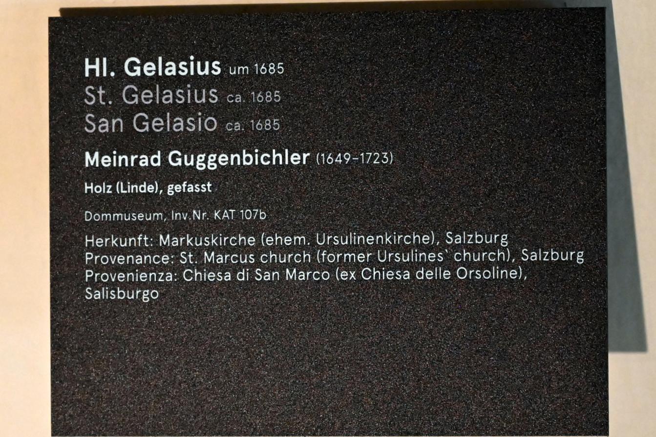 Johann Meinrad Guggenbichler (1685–1704), Hl. Gelasius, Salzburg, Markuskirche (Ursulinenkirche), jetzt Salzburg, Dommuseum Salzburg, um 1685, Bild 3/3