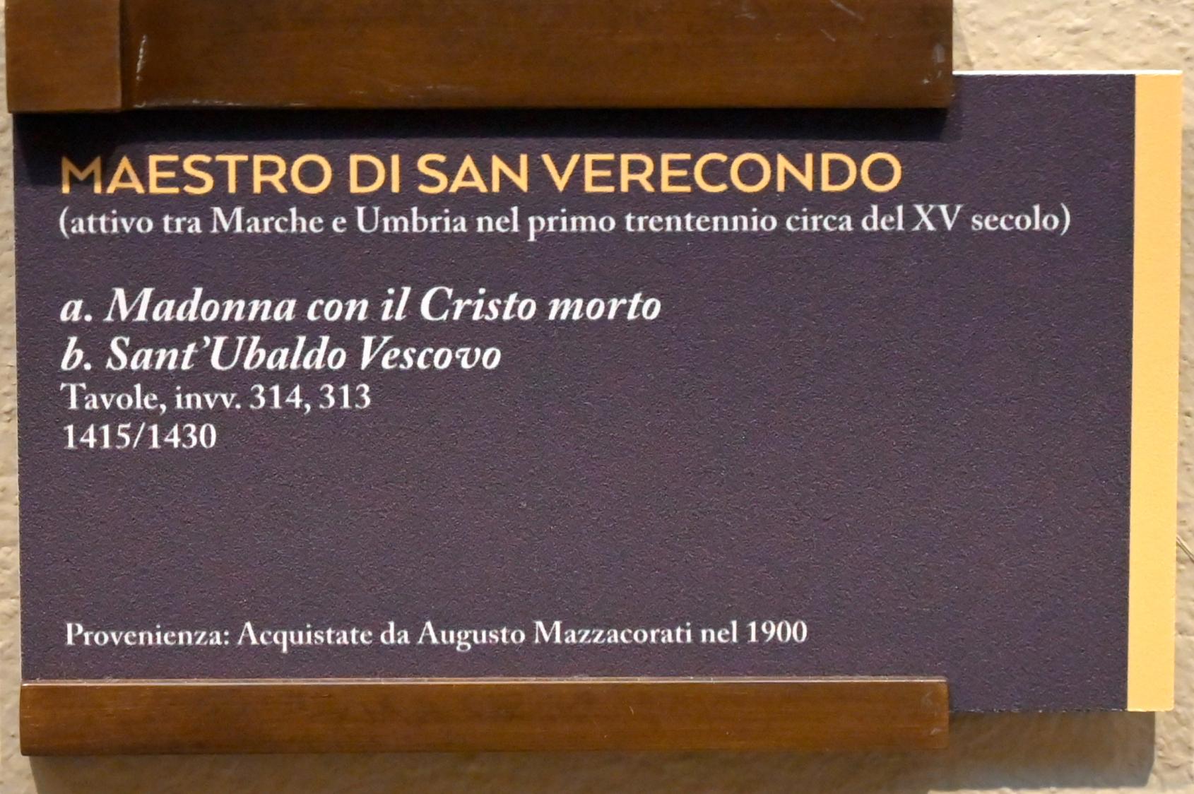 Maestro di San Verecondo (1422), Pietà, Bologna, Pinacoteca Nazionale, Saal 5, 1415–1430, Bild 2/2