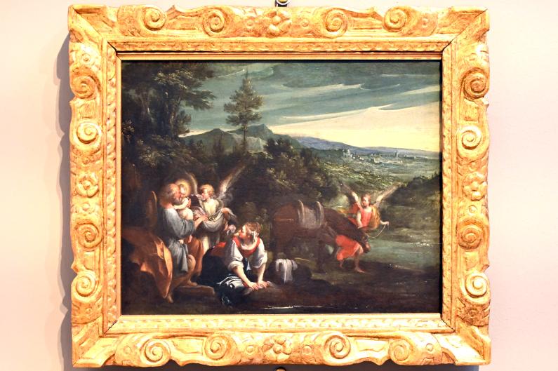 Giovanni Andrea Donducci (Mastellétta) (1608–1620), Ruhe auf der Flucht nach Ägypten, Bologna, Pinacoteca Nazionale, Saal 30, um 1616